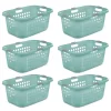 Sterilite 2 Bushel 71 L Ultra Laundry Basket, w Titanium Handles, 6 Pack, Aqua Chrome 6 Count
