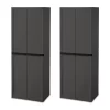 Sterilite 25.6 in. x 69.4 in. x 18.9 in. Adjustable 4-Shelf Storage Cabinet with Doors, Gray (2-Pack, 1-Piece)