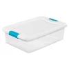 Sterilite 32 Quart Clear Stackable Latching Storage Box Containers, 18 Pack