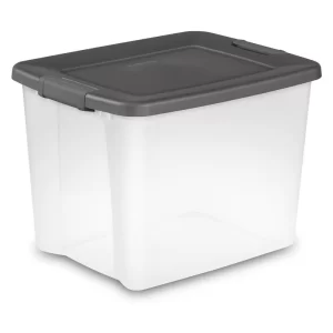 Sterilite 50 Qt. Storage Clear Base Stackable Latching Shelf Tote (24-Pack) Sterilite 50 Qt. Storage Clear Base Stackable Latching Shelf Tote (24-Pack)