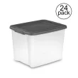 Sterilite 50 Qt. Storage Clear Base Stackable Latching Shelf Tote (24-Pack)