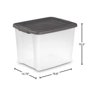 Sterilite 50 Qt. Storage Clear Base Stackable Latching Shelf Tote (24-Pack) Sterilite 50 Qt. Storage Clear Base Stackable Latching Shelf Tote (24-Pack)