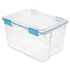 Sterilite 54 Qt. Gasket Box in Clear with Blue Latches, (12-Pack)
