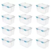 Sterilite 54 Qt. Gasket Box in Clear with Blue Latches, (12-Pack)