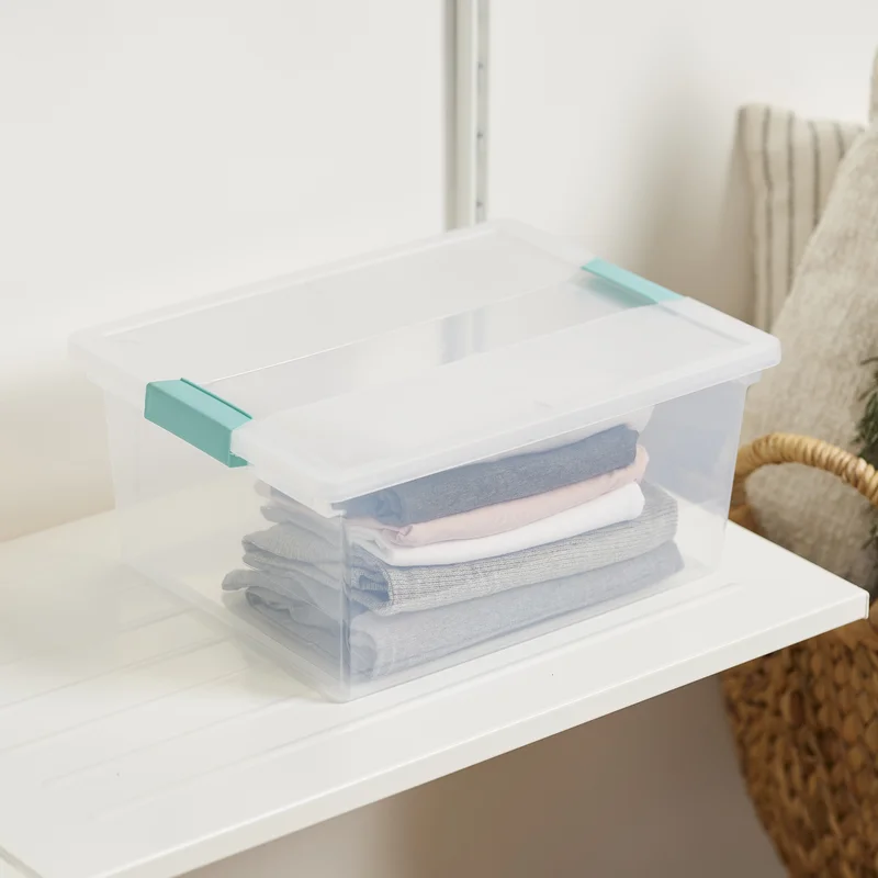 Sterilite 7.5 Quart Clear Plastic Storage Box with Latching Lids