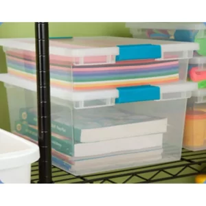 Sterilite Clear Storage Medium Clip Boxes with Lid + Lg Deep Clip Boxes (4 Each)