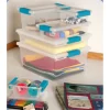 Sterilite Clear Storage Medium Clip Boxes with Lid + Lg Deep Clip Boxes (4 Each)