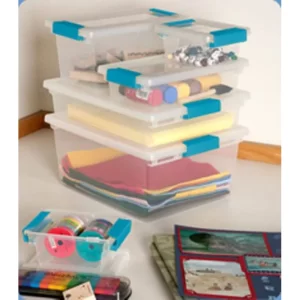 Sterilite Clear Storage Medium Clip Boxes with Lid + Lg Deep Clip Boxes (4 Each)