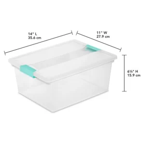 Sterilite Clear Storage Medium Clip Boxes with Lid + Lg Deep Clip Boxes (4 Each)