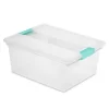 Sterilite Clear Storage Medium Clip Boxes with Lid + Lg Deep Clip Boxes (4 Each)