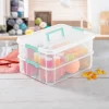 Sterilite Convenient Home 2-Tiered Layer Stack Carry Storage Box, Clear (4 Pack)