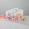 Sterilite Convenient Home 2-Tiered Layer Stack Carry Storage Box, Clear (4 Pack)