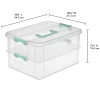 Sterilite Convenient Home 2-Tiered Layer Stack Carry Storage Box, Clear (4 Pack)