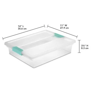 Sterilite Large Clip 5.5 Qt. Storage Box Container (6-Pack) + Small Clip Box (6-Pack)