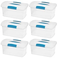 Sterilite Medium Nesting ShowOffs Clear File Box Storage Container (6 Pack)