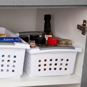 Sterilite Medium Sized Stackable Household Storage Basket, White (30 Pack)