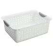 Sterilite Medium Ultra Plastic Storage Organizer Basket, White, (12 Pack)