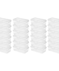 Sterilite Plastic FlipTop Latching Storage Box Container, Clear, 24 Pack