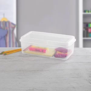 Sterilite Plastic FlipTop Latching Storage Box Container, Clear, 24 Pack