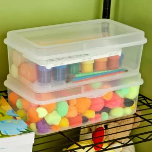 Sterilite Plastic FlipTop Latching Storage Box Container, Clear, 36 Pack