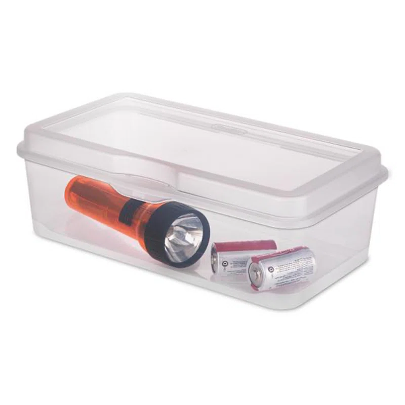 Sterilite 18038612 Plastic FlipTop Latching Storage Container, Clear