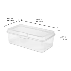 Sterilite Plastic FlipTop Latching Storage Box Container, Clear, 60 Pack