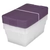 Sterilite Stackable 6 Qt Storage Box Container, Clear, Purple Lid (90 Pack)