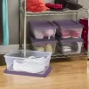 Sterilite Stackable 6 Qt Storage Box Container, Clear, Purple Lid (90 Pack)