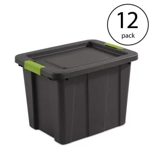 Sterilite Tuff1 Latching 18 Gal. Plastic Storage Container and Lid (12 Pack)