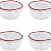 Sterilite Ultra-Seal 2.5 Quart Bowl, Clear Lid & Base with Rocket Red Gasket, 4-Pack