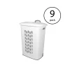 Sterilite White Laundry Hamper with Lift-Top, Rolling Wheels and Pull Handle (9-Pack)