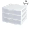 Sterilite White and Clear Countertop 3-Drawer Desktop Storage Unit (12 Pack) Sterilite White and Clear Countertop 3-Drawer Desktop Storage Unit (12 Pack)