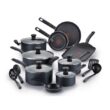T-Fal Initiatives 18 Piece Non-stick Dishwasher Safe Cookware Set, Gray