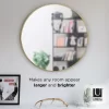 Umbra Hub Frame, Wall Mirror for Entryways, Bathrooms, Living Rooms and More, 34-Inch, Brass