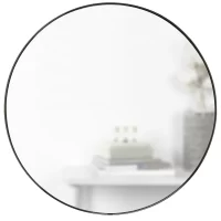 Umbra Titanium Hubba 34 Inch Round Entryways, Bathrooms, Living Rooms and More, Doubles as Wall Art, 34-Inch Circle Mirror, Finish