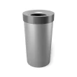 Umbra Vento Open Top 16.5-Gallon Kitchen Trash Large, Garbage Can for Indoor, Outdoor or Commercial Use, 16.5 Gallon, Grey/Steel