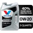 Valvoline Advanced Full Synthetic 0W-20 Motor Oil 5 QT