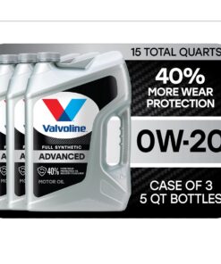Valvoline Advanced Full Synthetic 0W-20 Motor Oil 5 QT, Case of 3