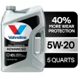 Valvoline Advanced Full Synthetic 5W-20 Motor Oil 5 QT