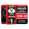 Valvoline High Mileage MaxLife 10W-30 Synthetic Blend Motor Oil 12 QT Garage Box