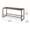Whitmor Modern Industrial Entryway Bench Shoe Storage, Brown