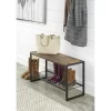 Whitmor Modern Industrial Entryway Bench Shoe Storage, Brown