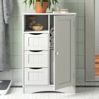 Winston Porter Caril Freestanding Bathroom Cabinet - White