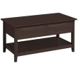 Yaheetech Wooden Lift Top Coffee Table with Hidden Compartment and 1 Open Shelf For Living Room, Espresso