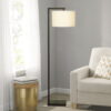 Mainstays Contemporary Metal 62in Floor Lamp with on/off Foot Switch, Black