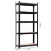 Muscle Rack 30 in. W x 60 in. H x 12 in. D 5-Tier Black Steel Shelving Unit