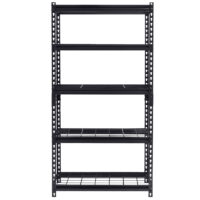 Muscle Rack 30"W x 12"D x 60"H Steel Shelving with 5-Tiers of Wire Shelves; 500 lb. Capacity per Shelf; 2,500 lb. Total Capacity; Black