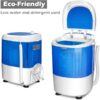 COSTWAY Portable Mini Washing Machine with Spin Dryer, Washing Capacity 5.5lbs, Blue