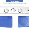 Giantex Portable Mini Compact Twin Tub Washing Machine 17.6lbs Washer Spain Spinner Portable Washing Machine, Blue+ White