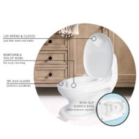 Nuby My Real Potty Training Toilet with Life-Like Flush Button & Sound for Toddlers & Kids, White